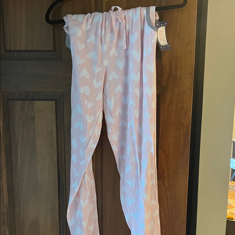 Pink Heart Pattern Pajama Pants